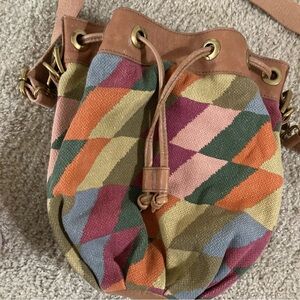 Fossil Colorful Geometric Pattern Shoulder Bag